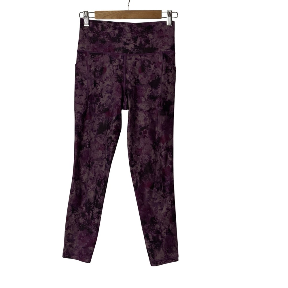 Athleta Salutation Stash Pocket 7/8 Leggings, Size Small‎ Purple Yoga Pants